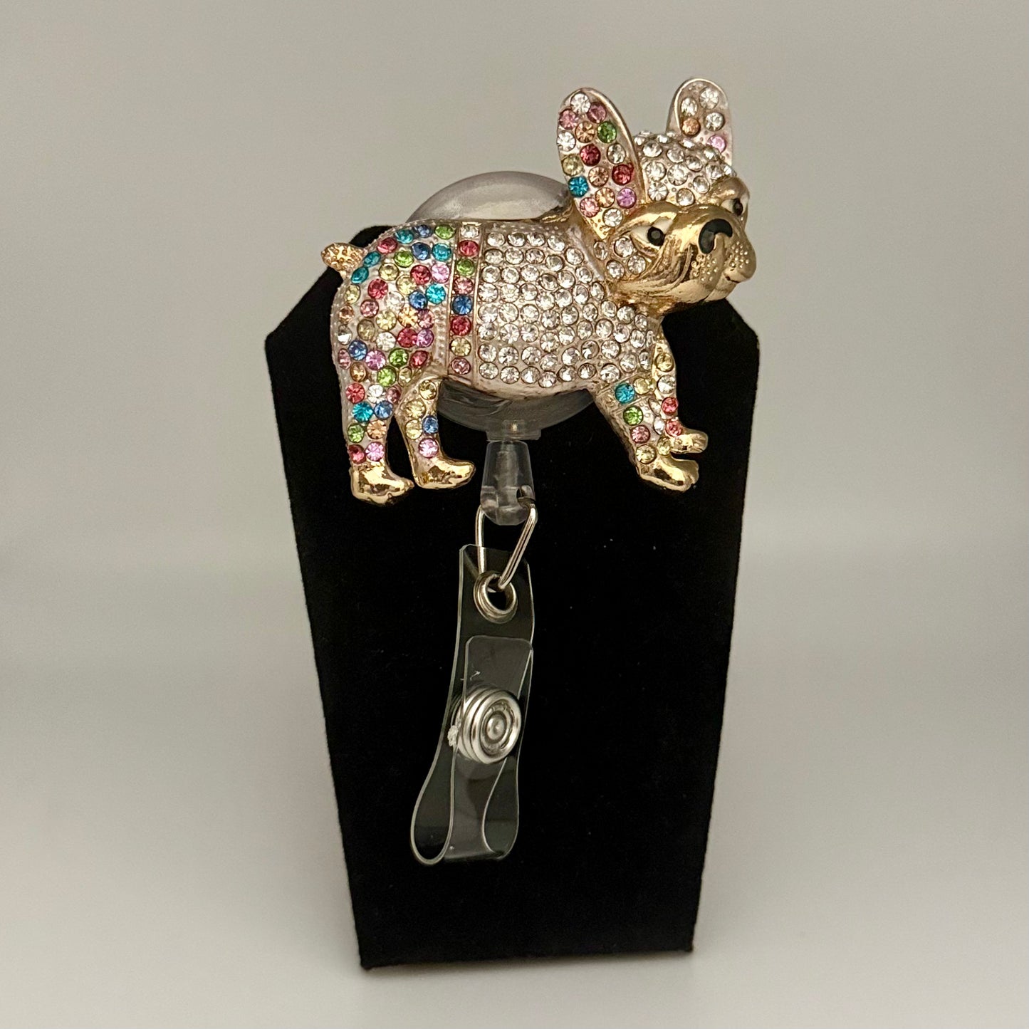 Bling Frenchie Badge Reel